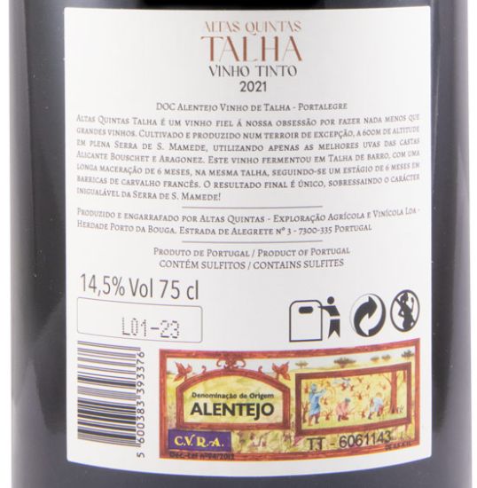 2021 Altas Quintas Talha tinto
