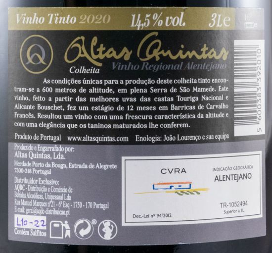 2020 Altas Quintas red 3L