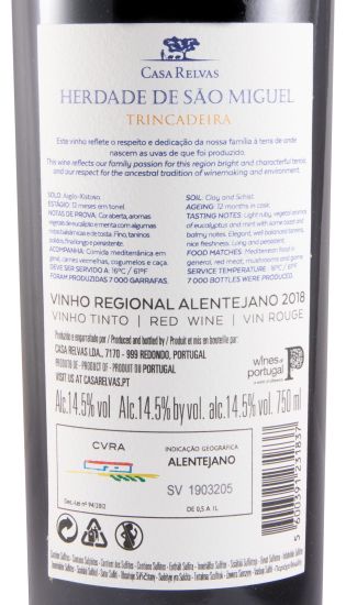 2018 Herdade de São Miguel Trincadeira red