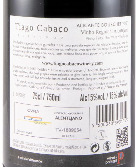 2021 Tiago Cabaço Alicante Bouschet tinto