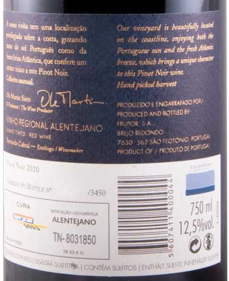 2020 Vicentino Pinot Noir red