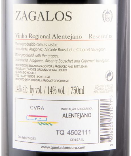2018 Casa dos Zagalos Reserva tinto