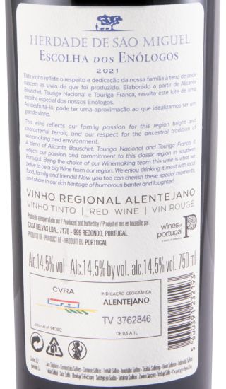 2021 Herdade de São Miguel Escolha dos Enólogos red