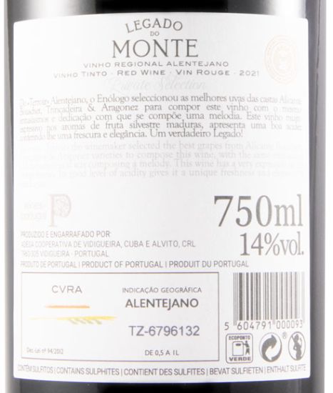 2021 Legado do Monte Private Selection red