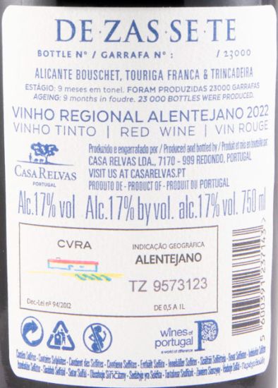 2022 Casa Relvas Dezassete tinto