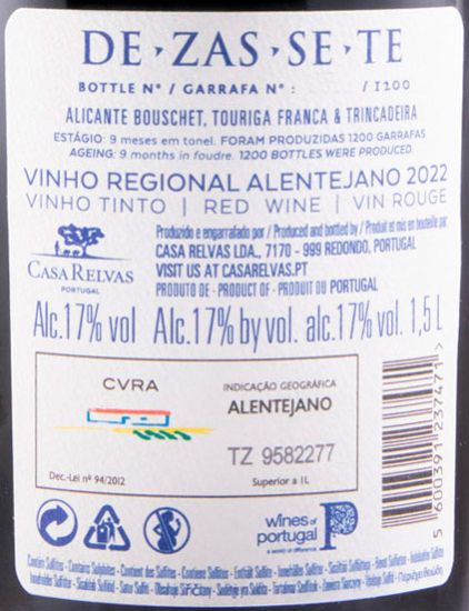 2022 Casa Relvas Dezassete red 1.5L