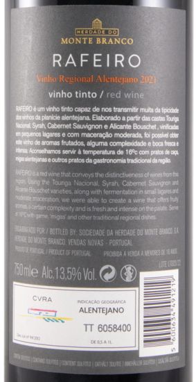 2021 Herdade do Monte Branco Rafeiro red