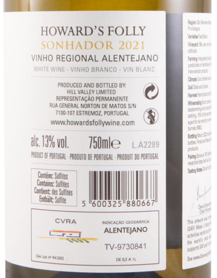 2021 Howard's Folly Sonhador white