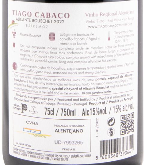 2022 Tiago Cabaço Alicante Bouschet tinto