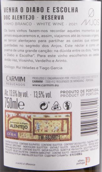 2021 Venha o Diabo e Escolha Reserva branco