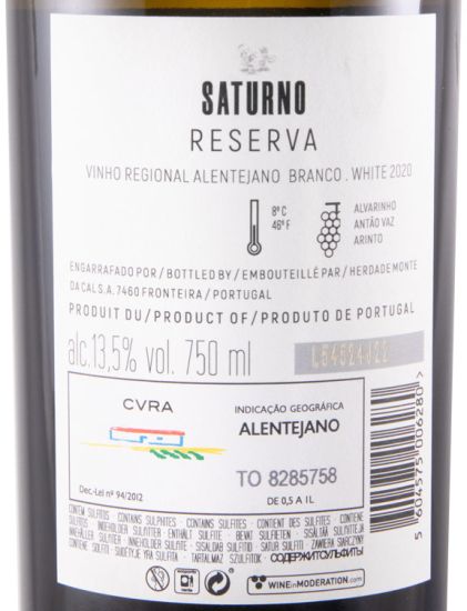 2020 Saturno Reserva branco