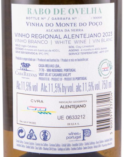 2023 Casa Relvas Vinha do Monte do Poço Rabo de Ovelha white