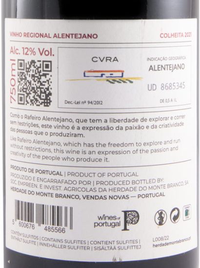 2021 Herdade do Monte Branco Rafeiro Sem Trela Limited Edition red