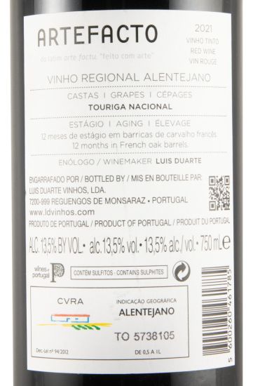 2021 Artefacto Touriga Nacional red