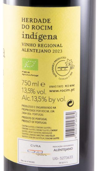 2023 Herdade do Rocim Indígena biológico tinto