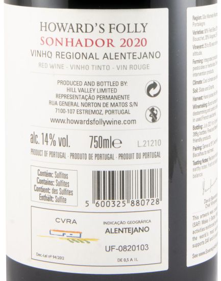 2020 Howard's Folly Sonhador red (damaged label)