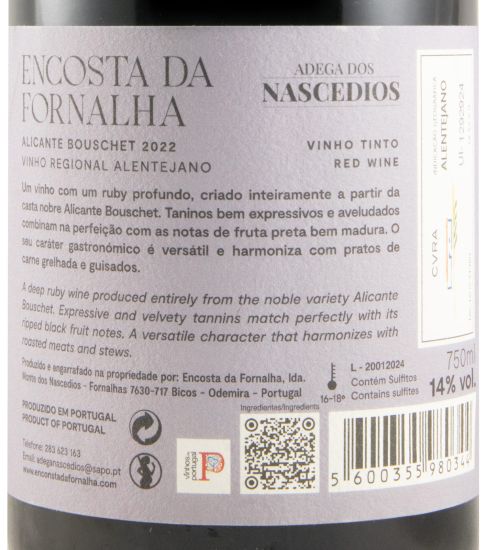 2022 Encosta da Fornalha Alicante Bouschet tinto