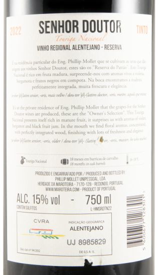 2022 Senhor Doutor Touriga Nacional Reserva tinto