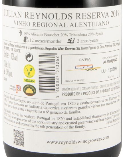2019 Julian Reynolds Reserva red