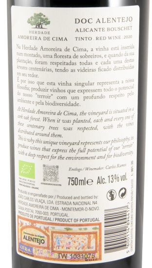 2020 Herdade Amoreira de Cima Alicante Bouschet biológico tinto
