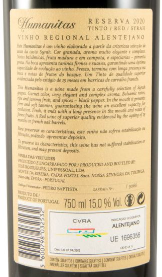 2020 Humanitas Syrah Reserva tinto