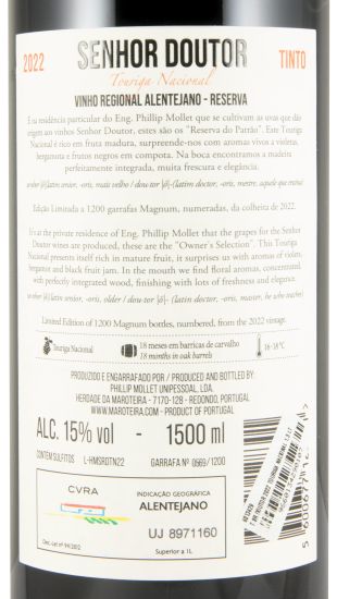 2022 Senhor Doutor Touriga Nacional Reserva tinto 1,5L