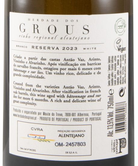 2023 Herdade dos Grous Reserva white