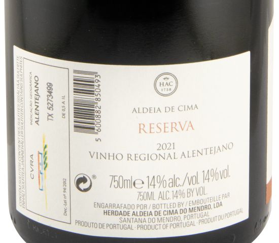 2021 Herdade Aldeia de Cima Reserva tinto