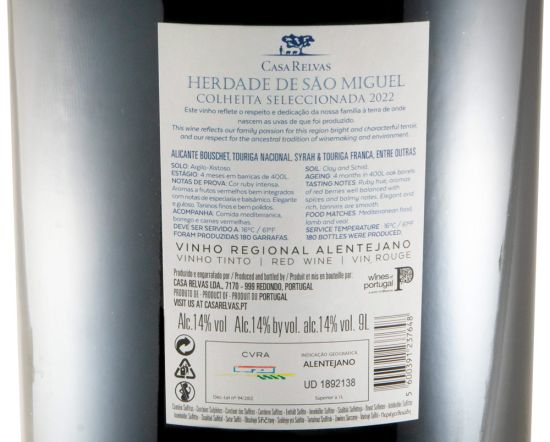 2022 Herdade de São Miguel Colheita Seleccionada red 9L
