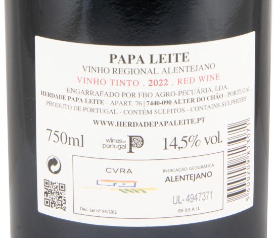 2022 Herdade Papa Leite Pacto do Diabo tinto