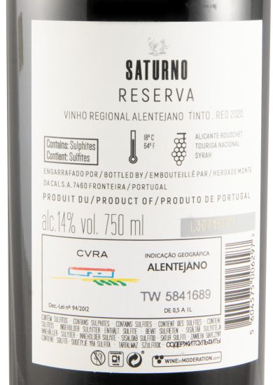 2020 Saturno Reserva tinto