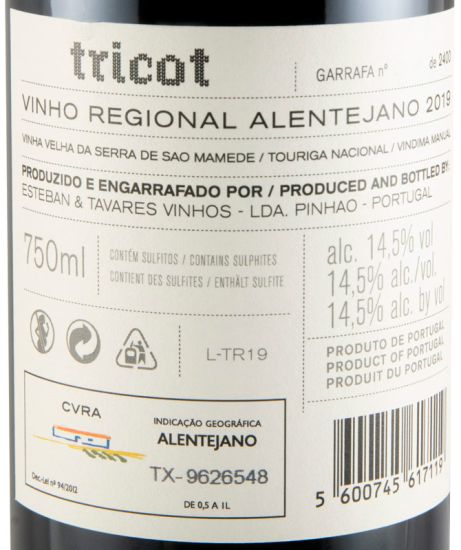2019 Esteban & Tavares Tricot tinto