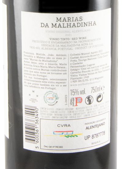 2021 Marias da Malhadinha Vinhas Velhas tinto