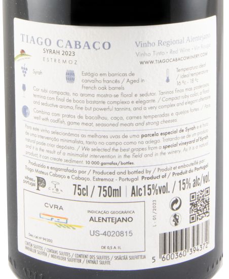 2023 Tiago Cabaço Syrah red