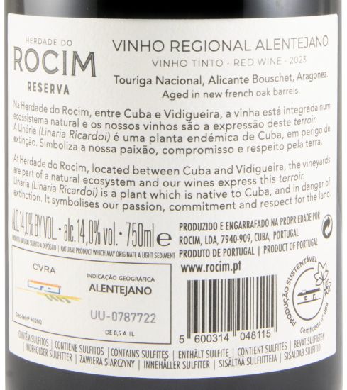 2023 Herdade do Rocim Reserva red