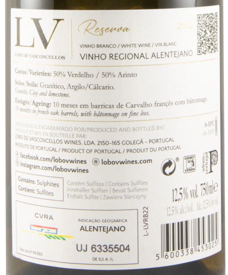 2022 Lobo de Vasconcellos LV Reserva white (damaged label)
