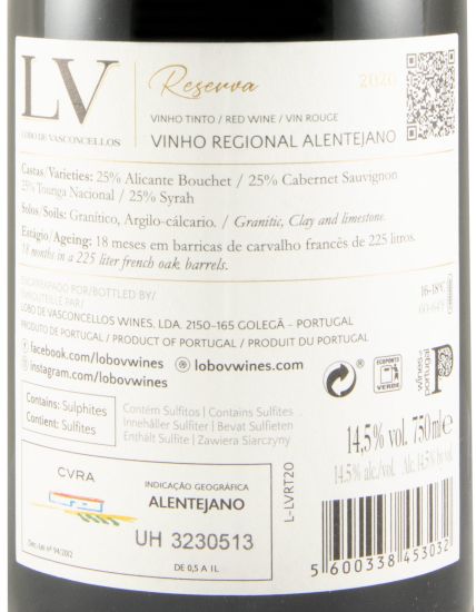 2020 Lobo de Vasconcellos LV Reserva red