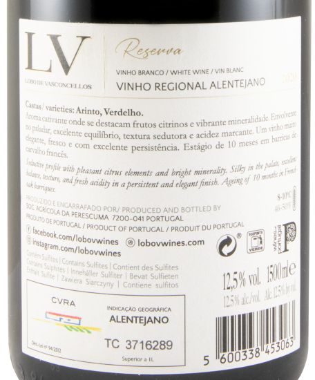 2020 Lobo de Vasconcellos LV Reserva branco 1,5L