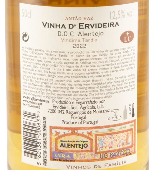 2022 Vinha D'Ervideira Vindima Tardia white 50cl
