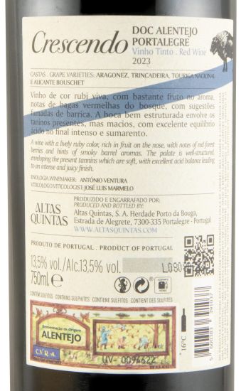 2023 Altas Quintas Crescendo tinto