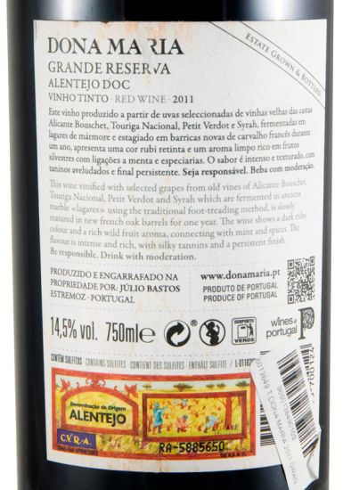 2011 Júlio Bastos Dona Maria Grande Reserva tinto