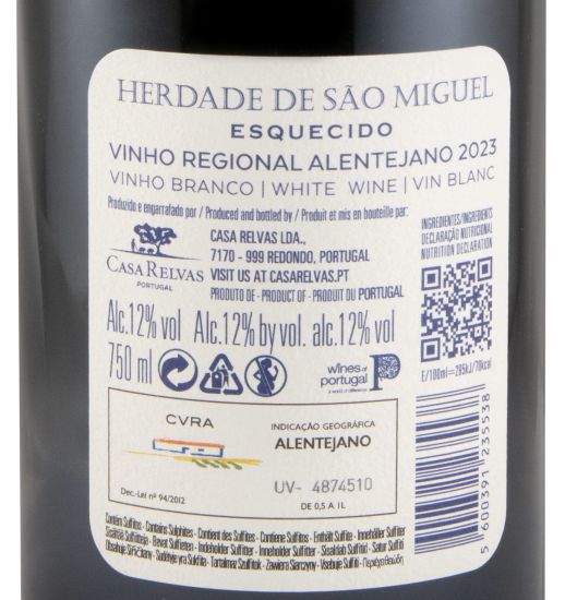 2023 Herdade de São Miguel Esquecido branco