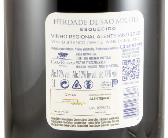 2023 Herdade de São Miguel Esquecido branco 3L