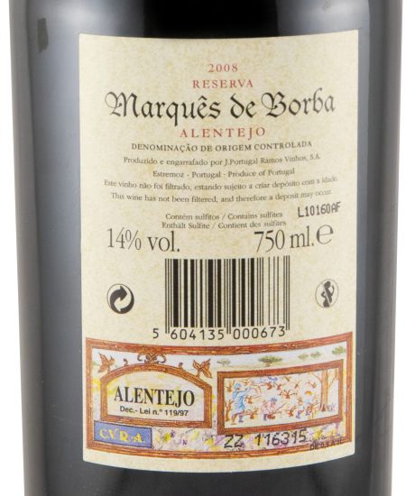 2008 João Portugal Ramos Marquês de Borba Reserva red