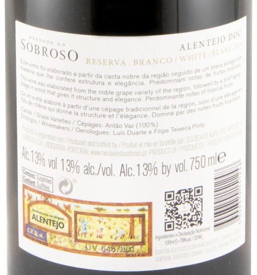 2024 Herdade do Sobroso Reserva white