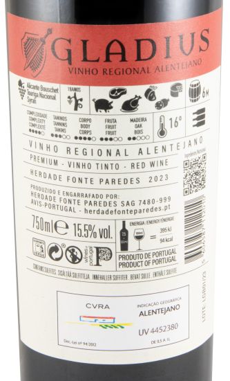 2023 Herdade Fonte Paredes Gladius Premium red