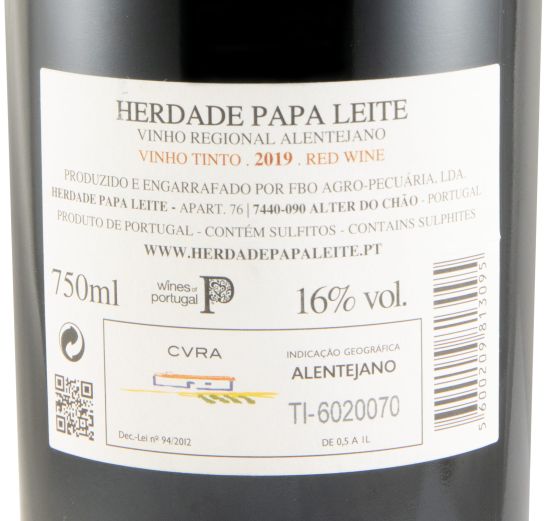 2019 Herdade Papa Leite Pacto do Diabo Unfiltered red