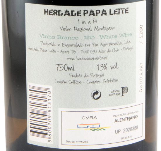 2023 Herdade Papa Leite One in a Million branco