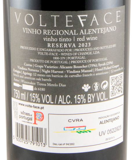 2023 Volteface Reserva tinto