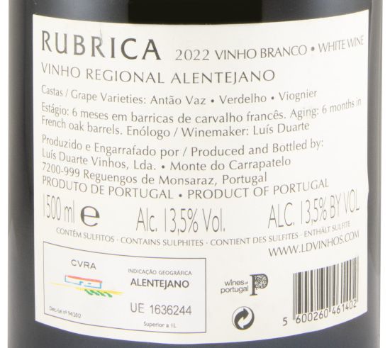 2022 Rubrica white 1.5L (damaged label)